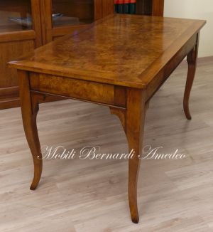 Classic desk made of solid walnut wood with top made of poplar briar